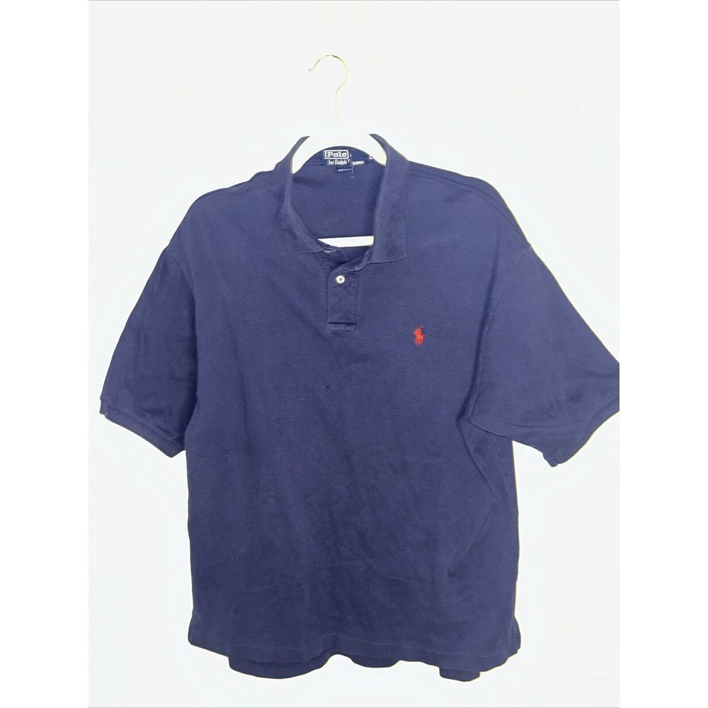 Polo Ralph Lauren Polo - Mens Large Classic‎ Fit - Embroidered Logo - Navy Red